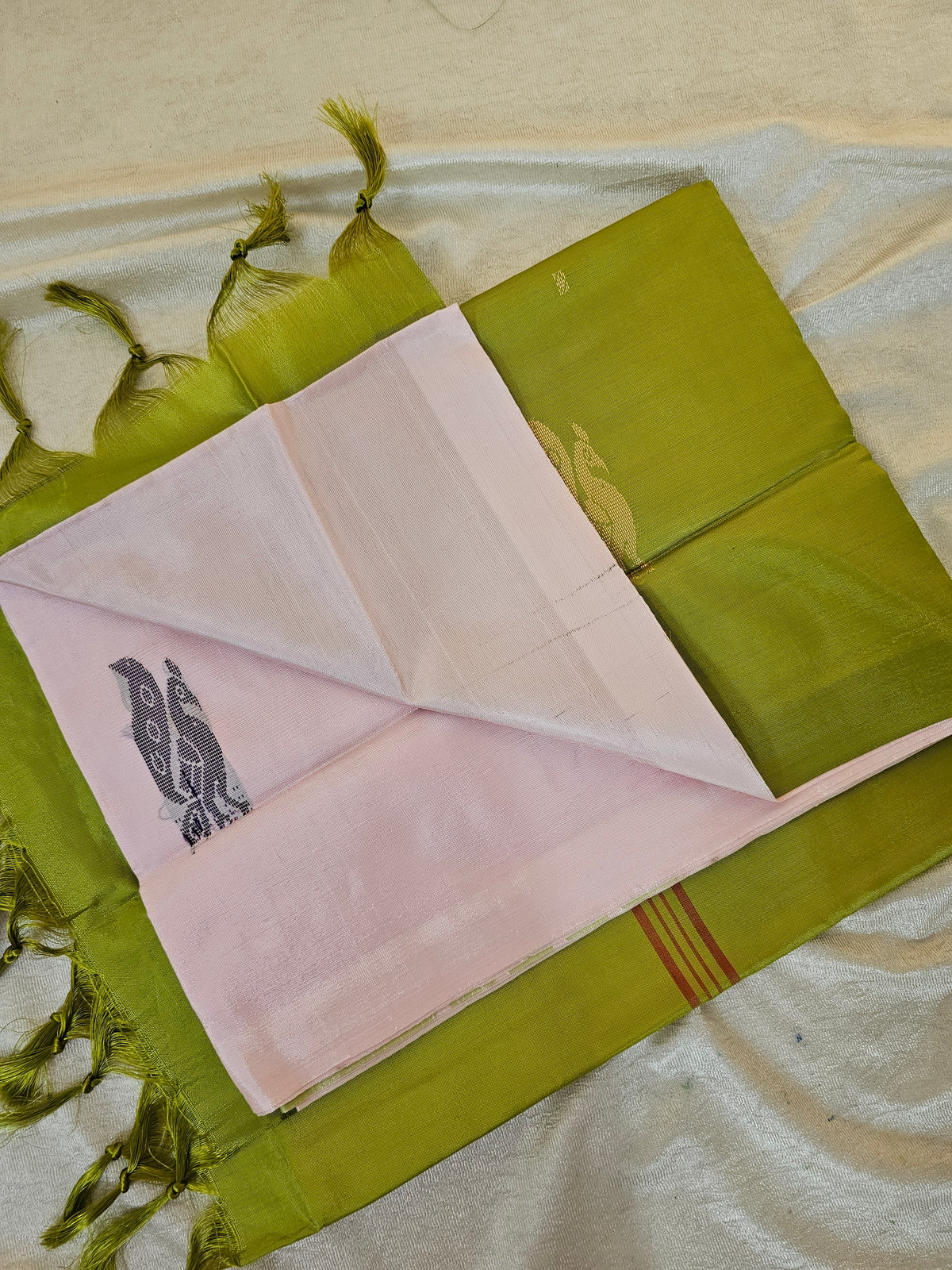 Chinnalampattu Saree - Pink with Green