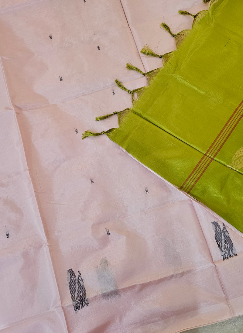 Chinnalampattu Saree - Pink with Green