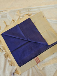 Chinnalampattu Saree - Dark Blue with Cream