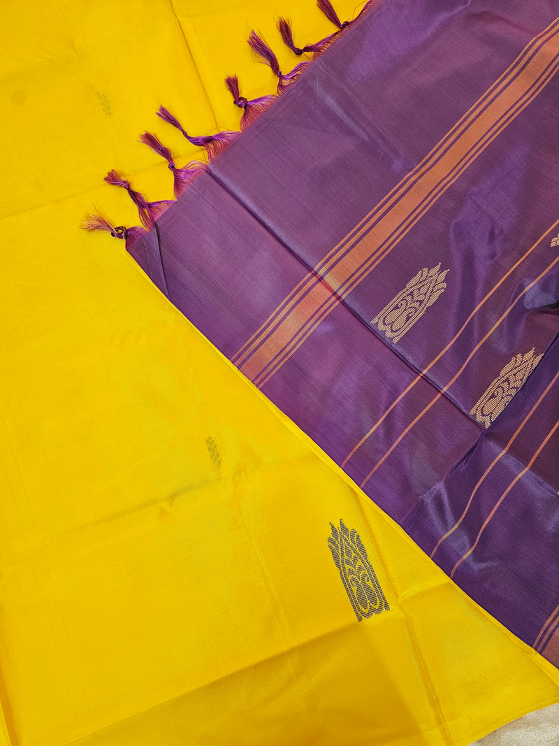 Chinnalampattu Saree - Yellow with Purple