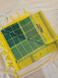 Chinnalampattu Saree - Green with Yellow