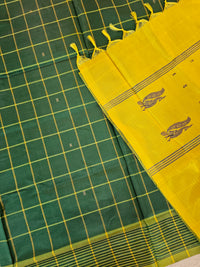 Chinnalampattu Saree - Green with Yellow