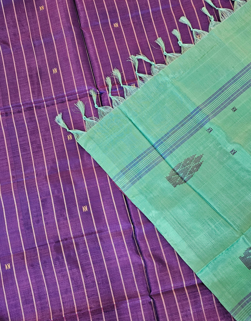 Chinnalampattu Saree - Purple with Blue