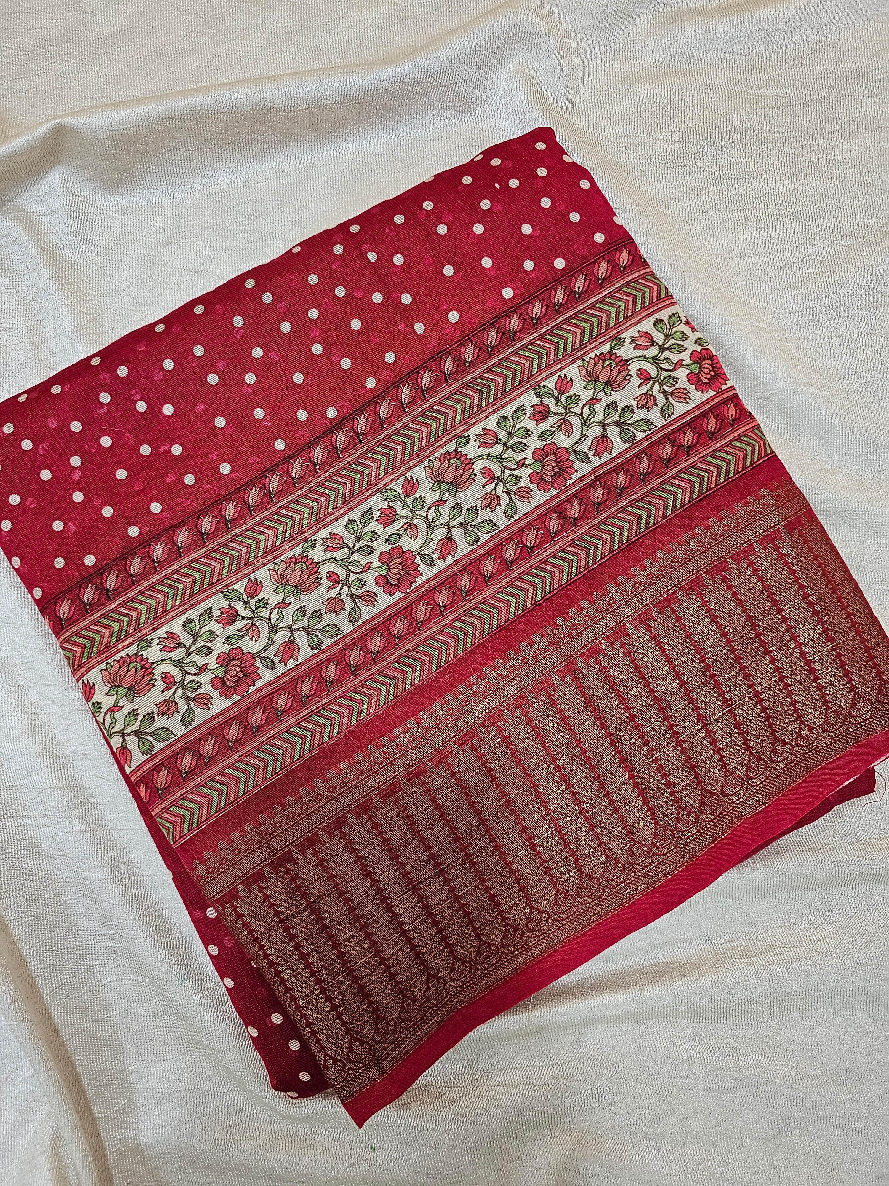 Pure Chanderi Butter Silk - Red – Looms Legacy