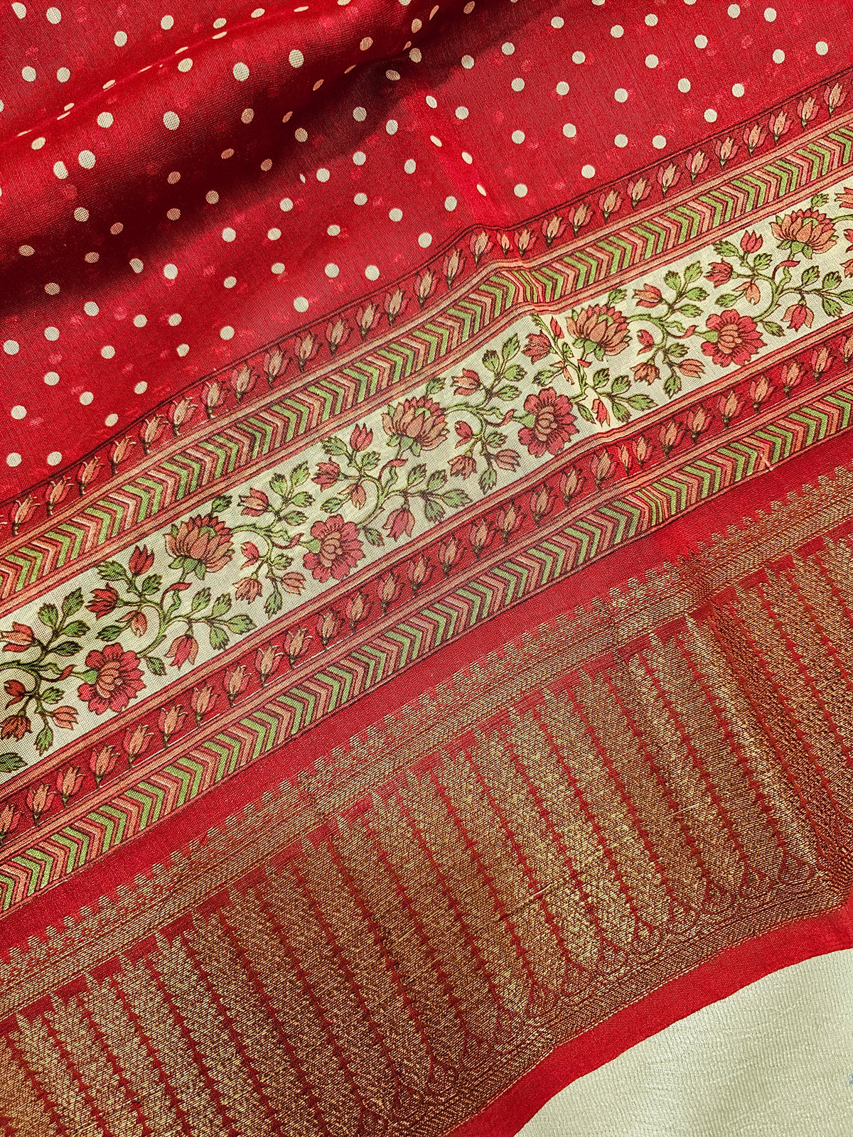 Pure Chanderi Butter Silk - Red