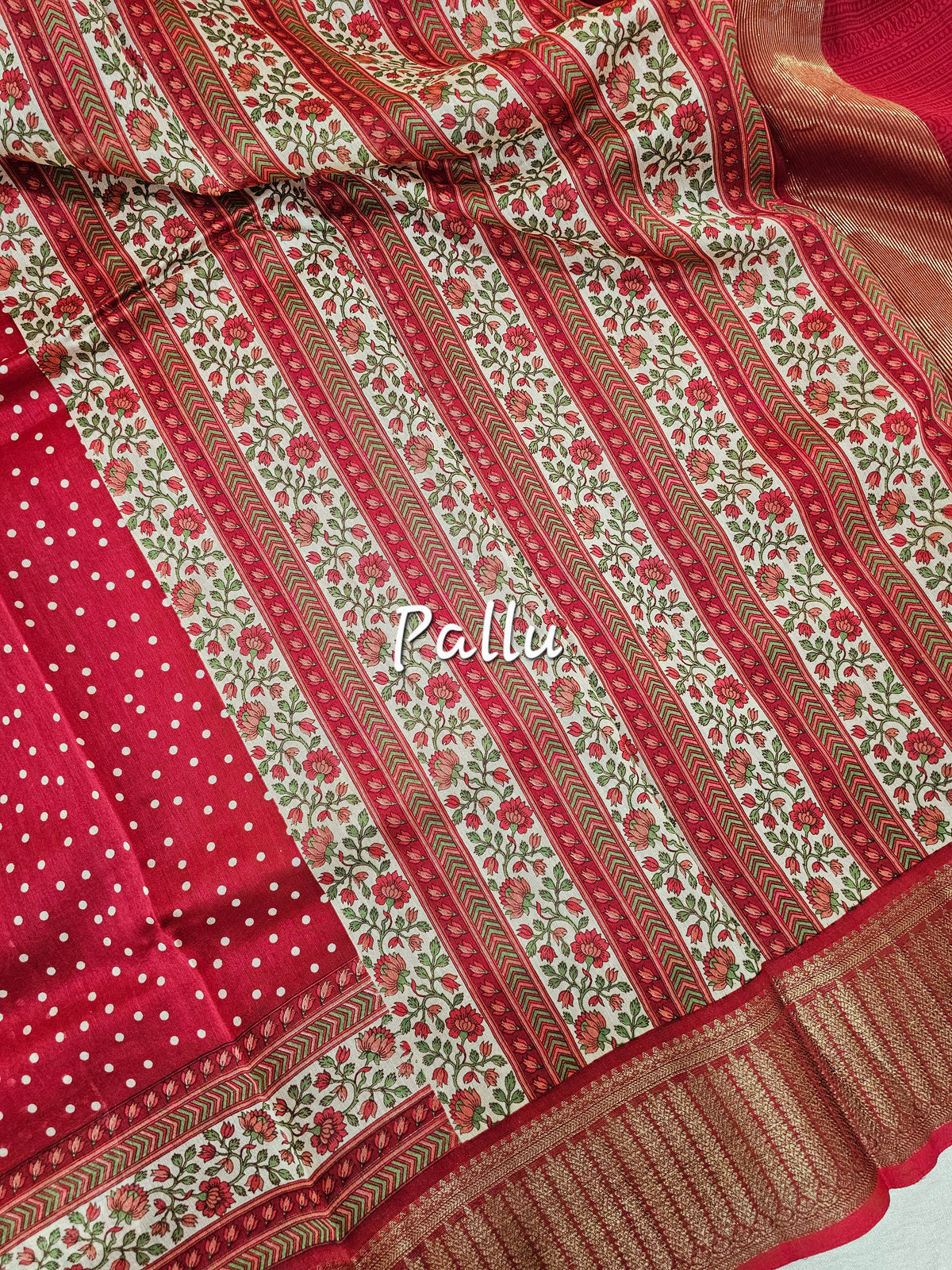 Pure Chanderi Butter Silk - Red