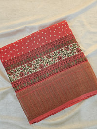 Pure Chanderi Butter Silk - Peach