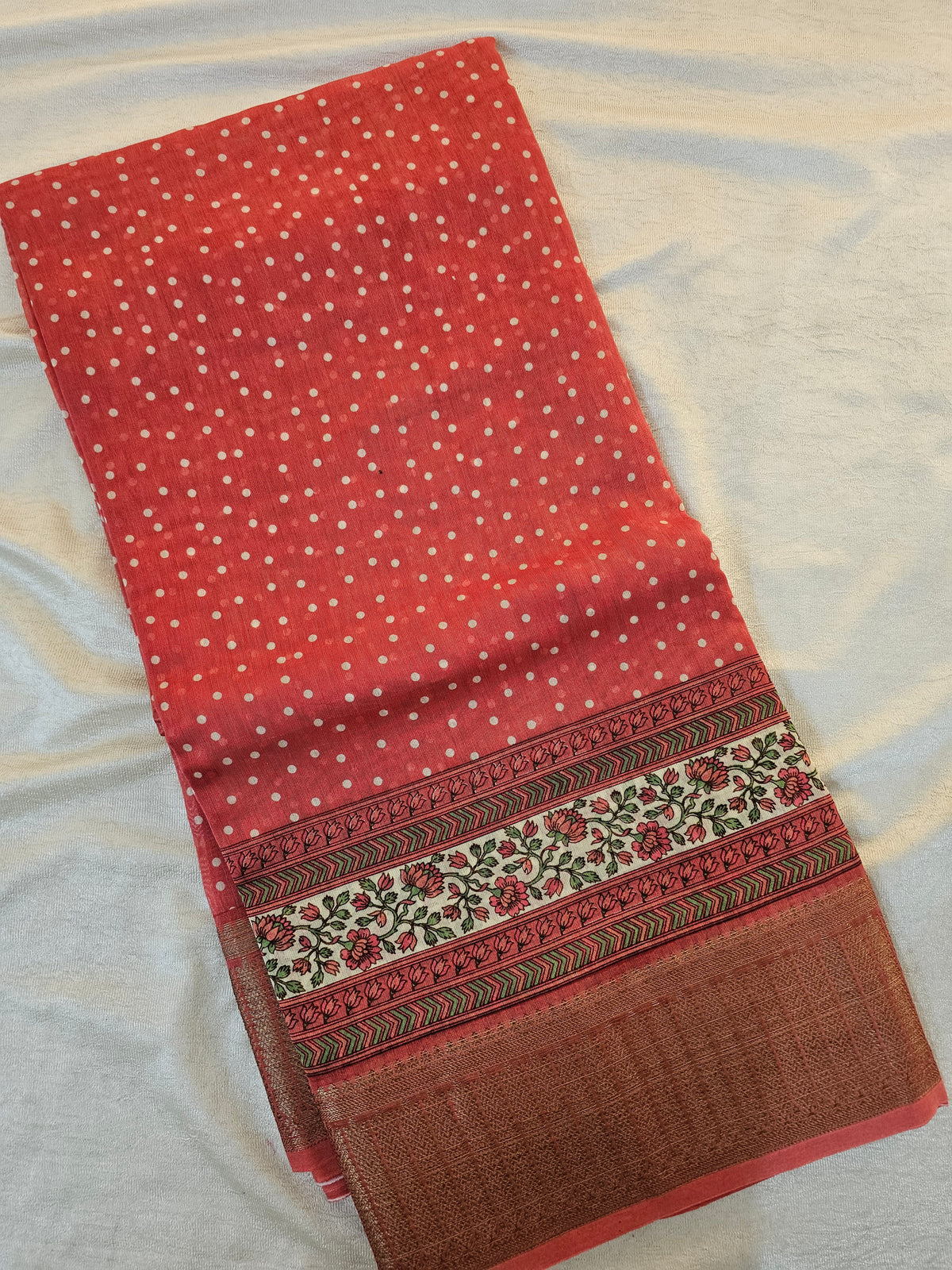 Pure Chanderi Butter Silk - Peach