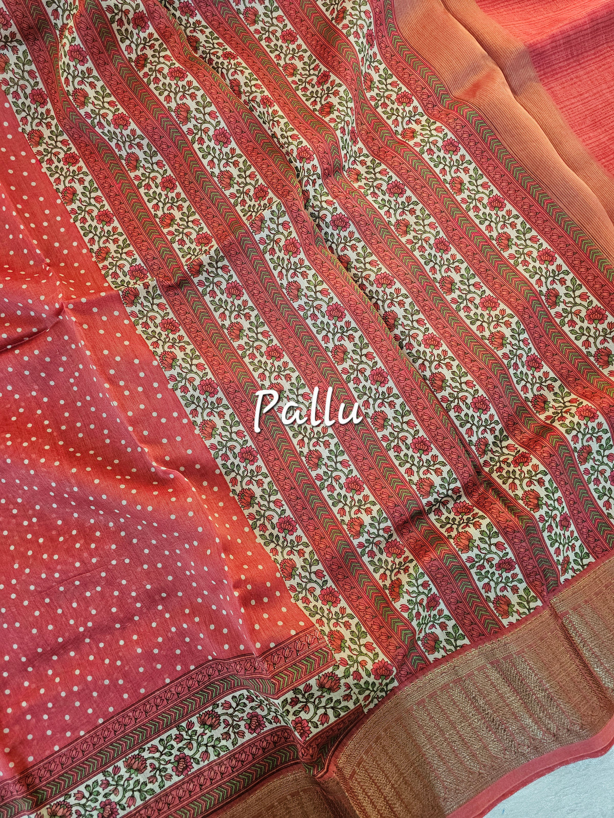 Pure Chanderi Butter Silk - Peach