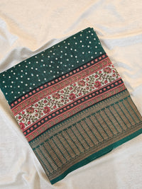 Pure Chanderi Butter Silk - Bottle Green