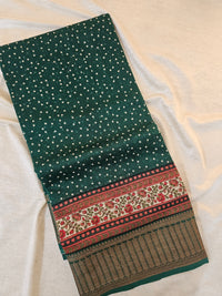 Pure Chanderi Butter Silk - Bottle Green