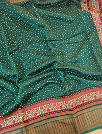 Pure Chanderi Butter Silk - Bottle Green
