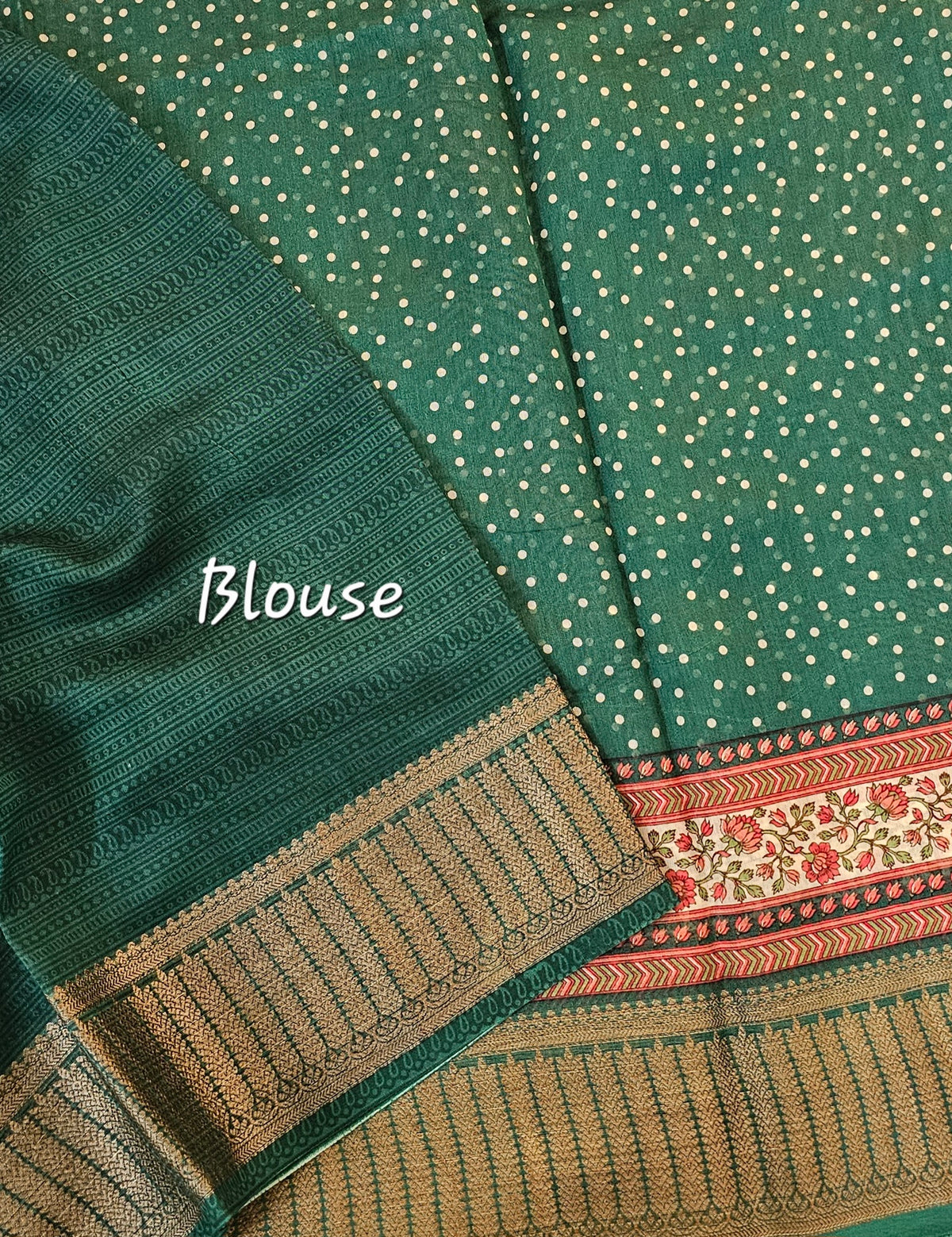 Pure Chanderi Butter Silk - Bottle Green