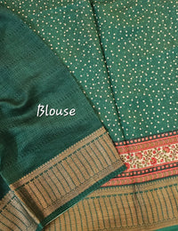 Pure Chanderi Butter Silk - Bottle Green