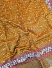 Pure Chanderi Butter Silk - Mustard Yellow