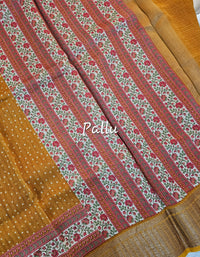 Pure Chanderi Butter Silk - Mustard Yellow