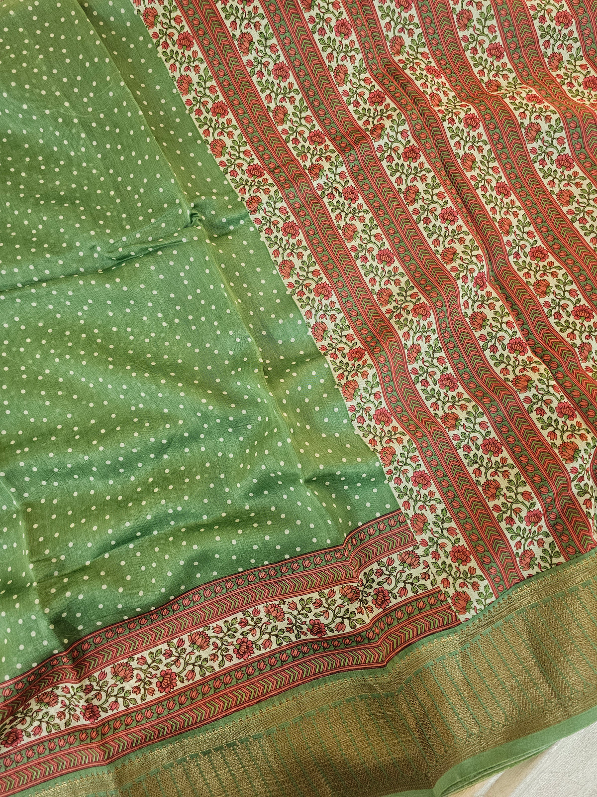 Pure Chanderi Butter Silk - Green