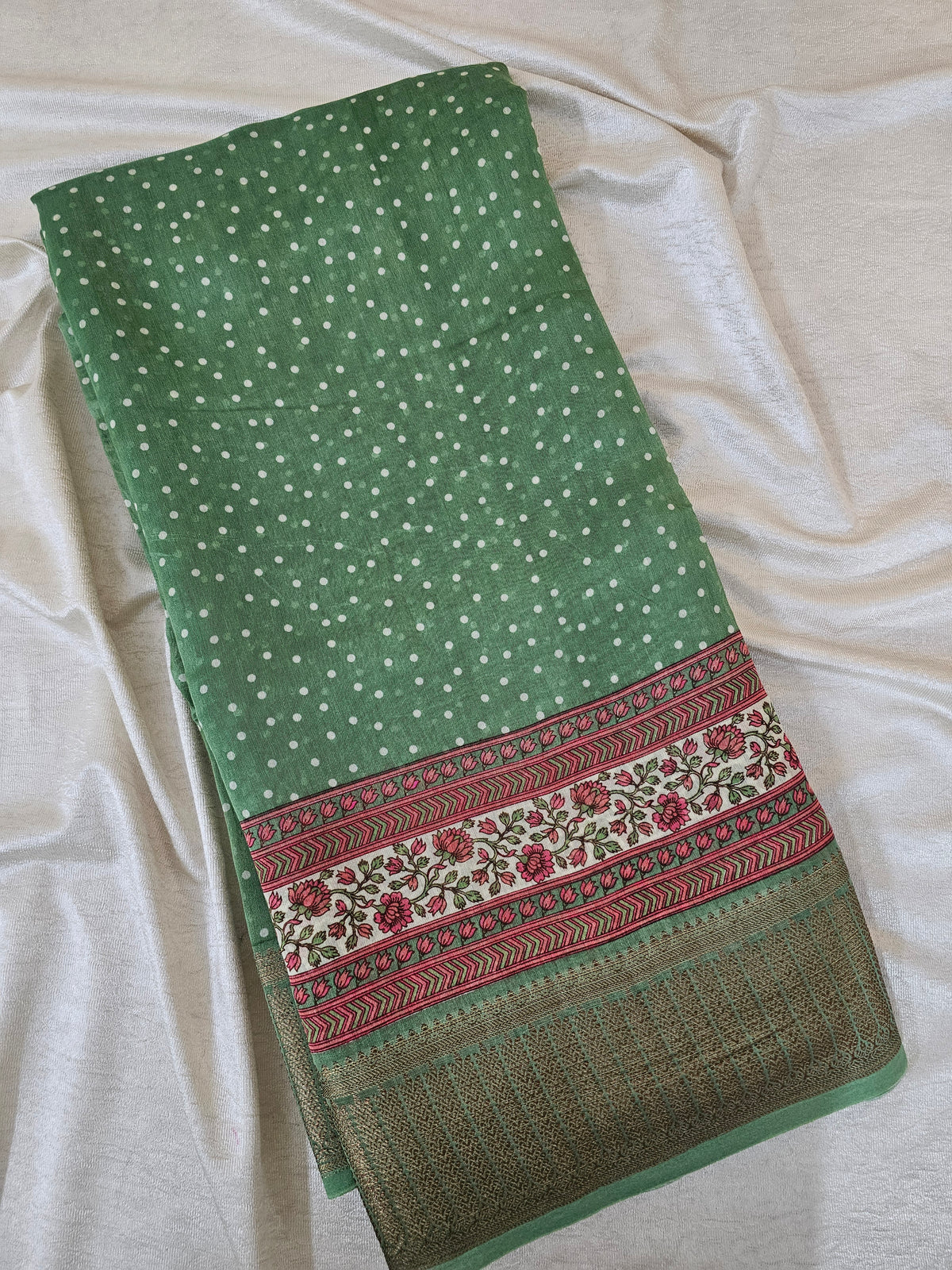 Pure Chanderi Butter Silk - Green