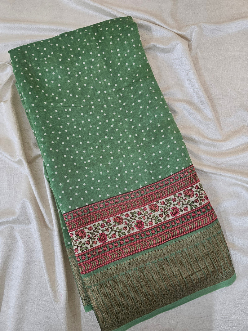 Pure Chanderi Butter Silk - Green