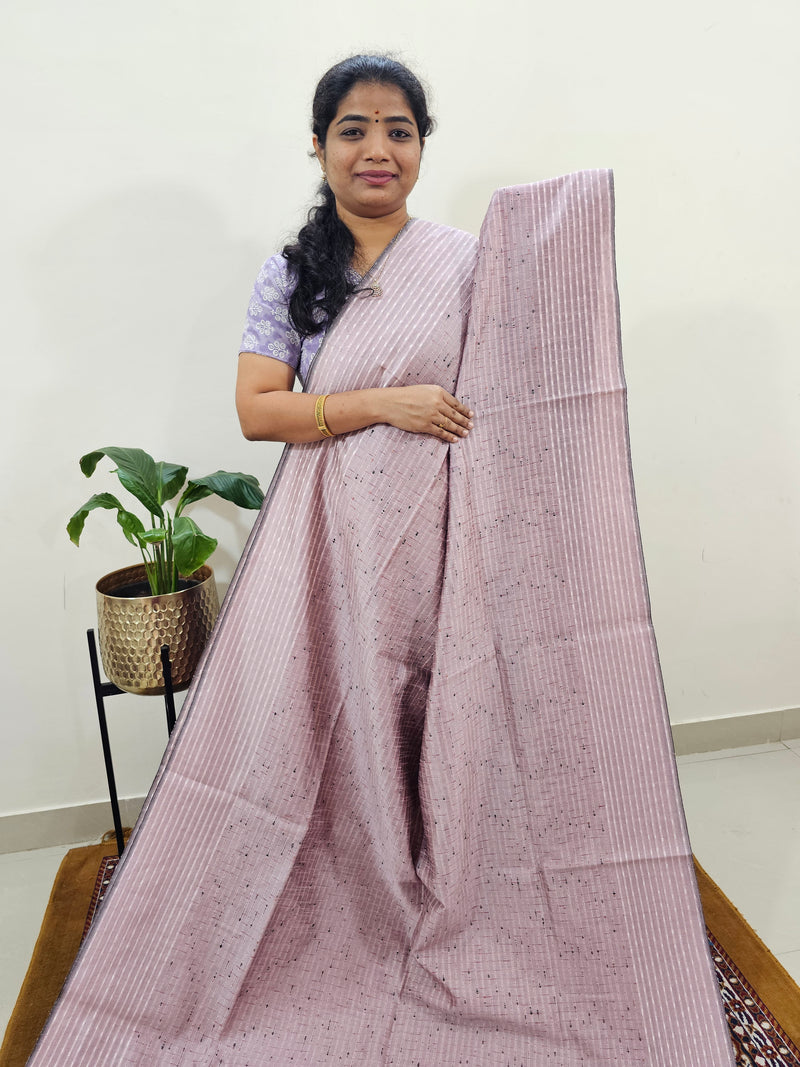 Semi Raw Silk Saree - Onion Pink with Magenta Pink