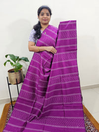Semi Raw Silk Saree - Magenta Pink with Onion Pink
