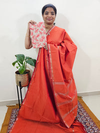 Mangalagiri Silk Cotton - Orangeb