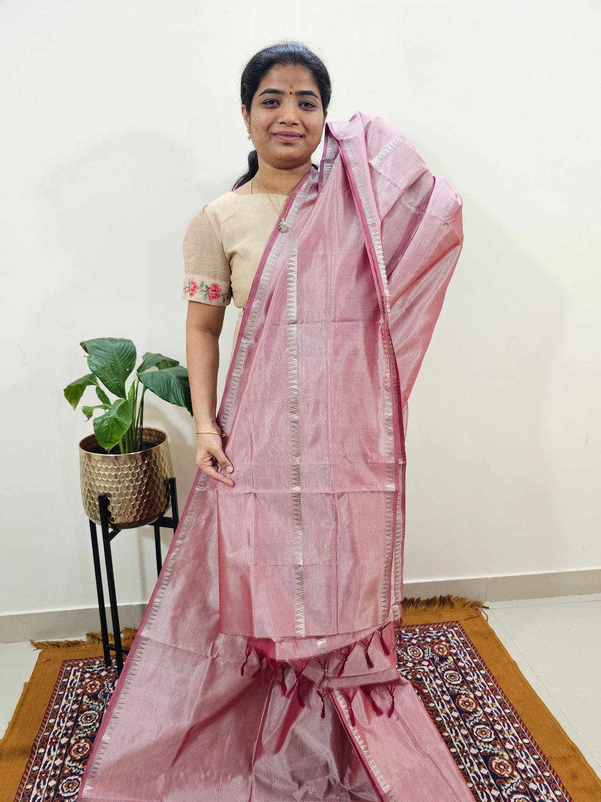 Mangalagiri Silk Cotton - Onion Pink