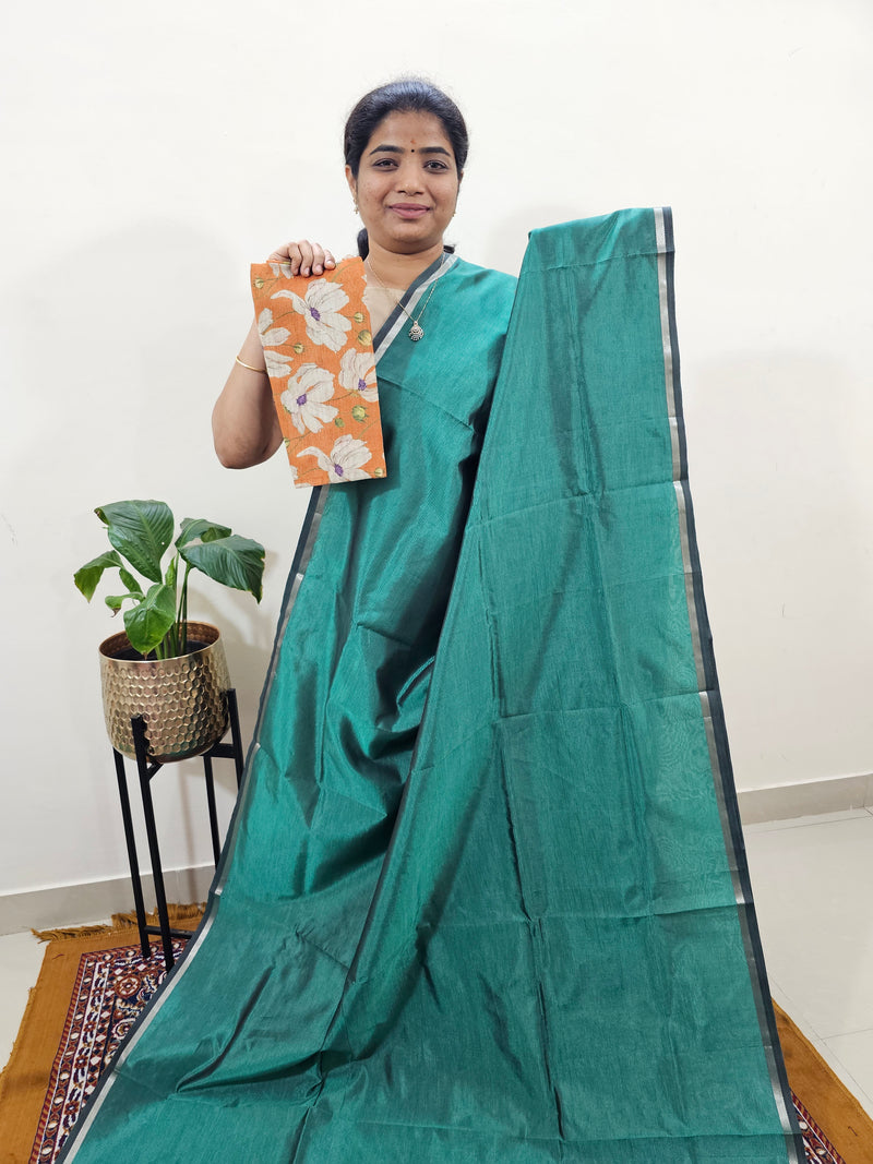Mangalagiri Silk Cotton - Dark Sea Green