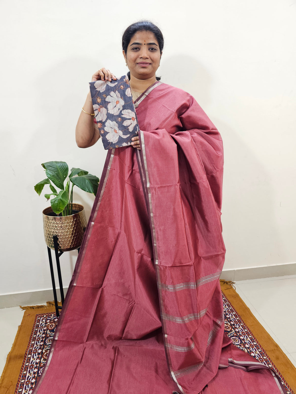 Mangalagiri Silk Cotton - Onion Pink