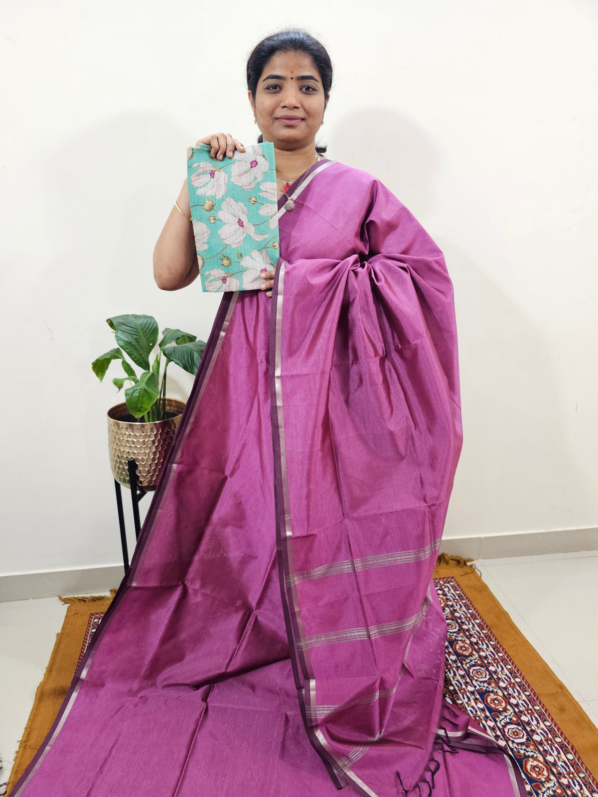 Mangalagiri Silk Cotton - Magenta Pink