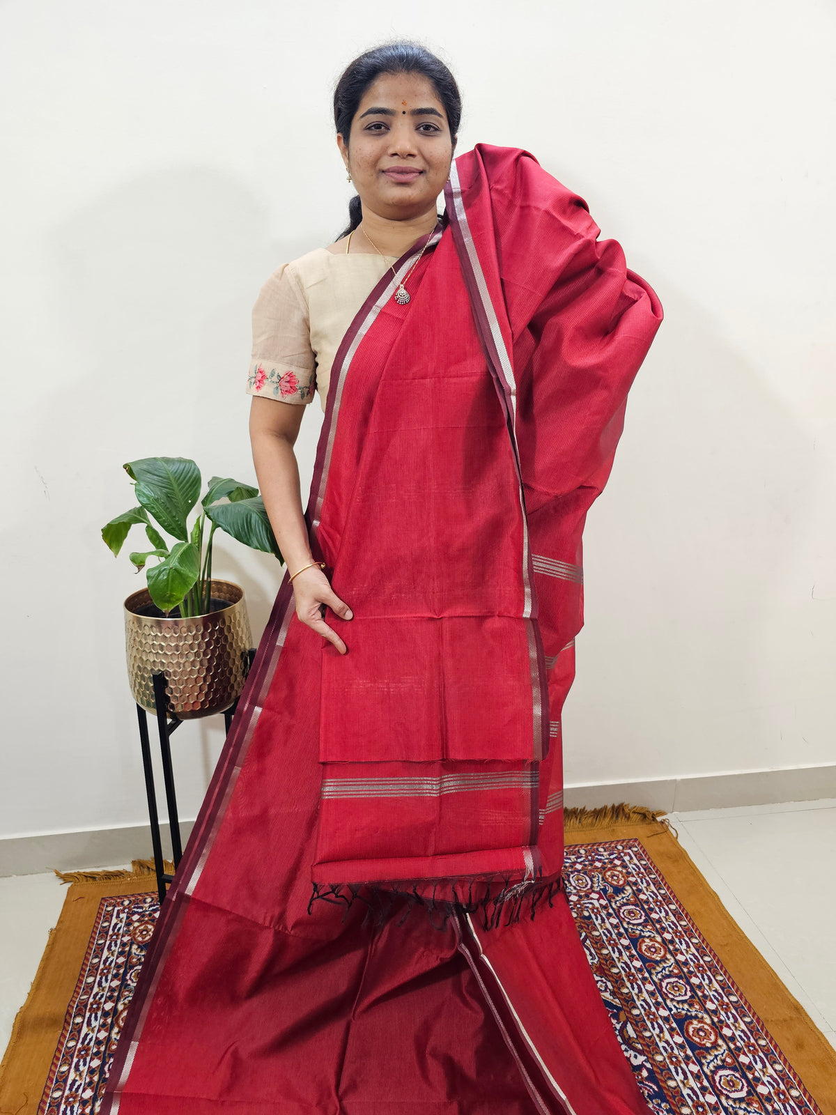Mangalagiri Silk Cotton - Red