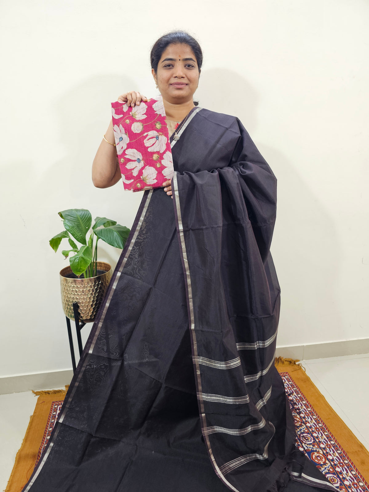 Mangalagiri Silk Cotton - Dark Brown