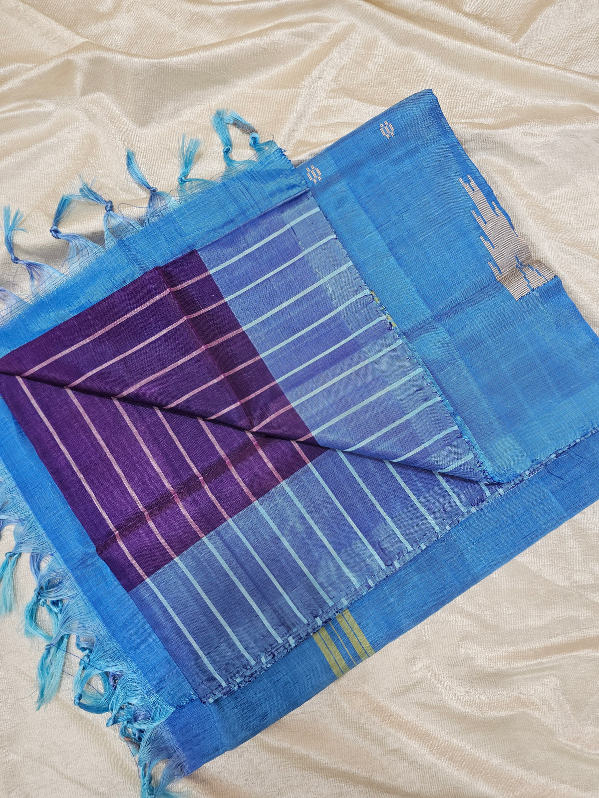 Chinnalampattu Saree - Purple with Blue