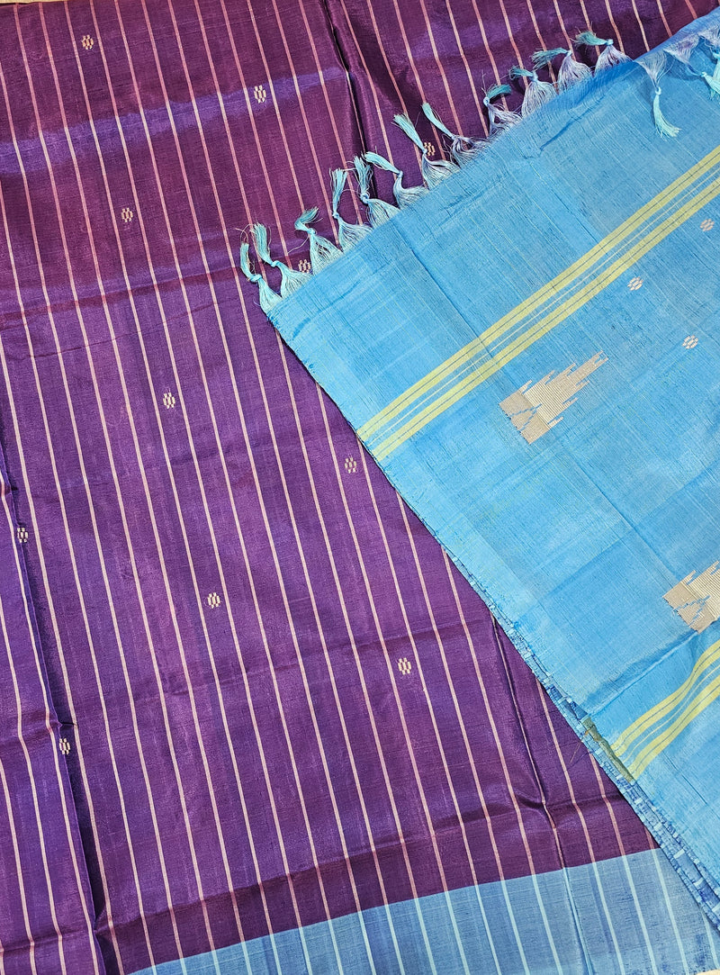 Chinnalampattu Saree - Purple with Blue