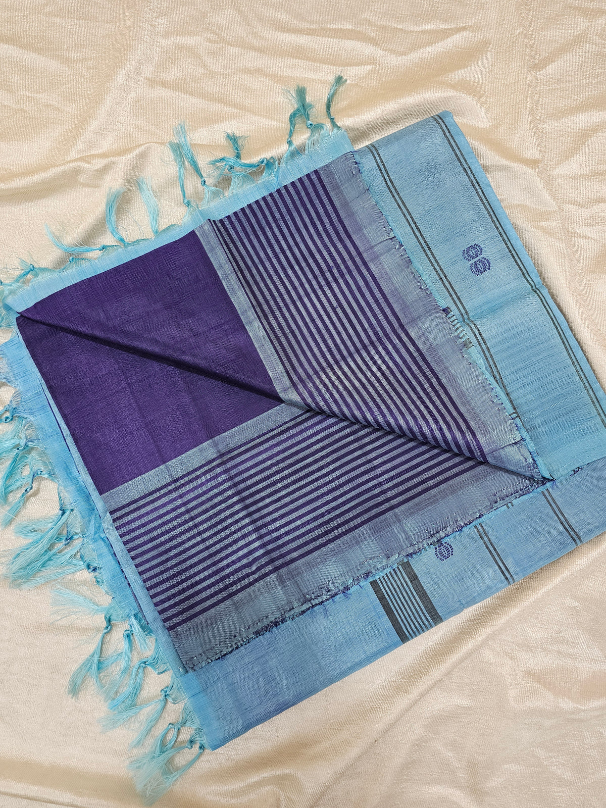 Chinnalampattu Saree- Dark Blue with Sky Blue