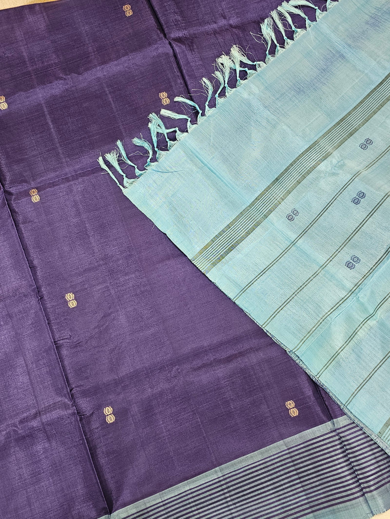 Chinnalampattu Saree- Dark Blue with Sky Blue