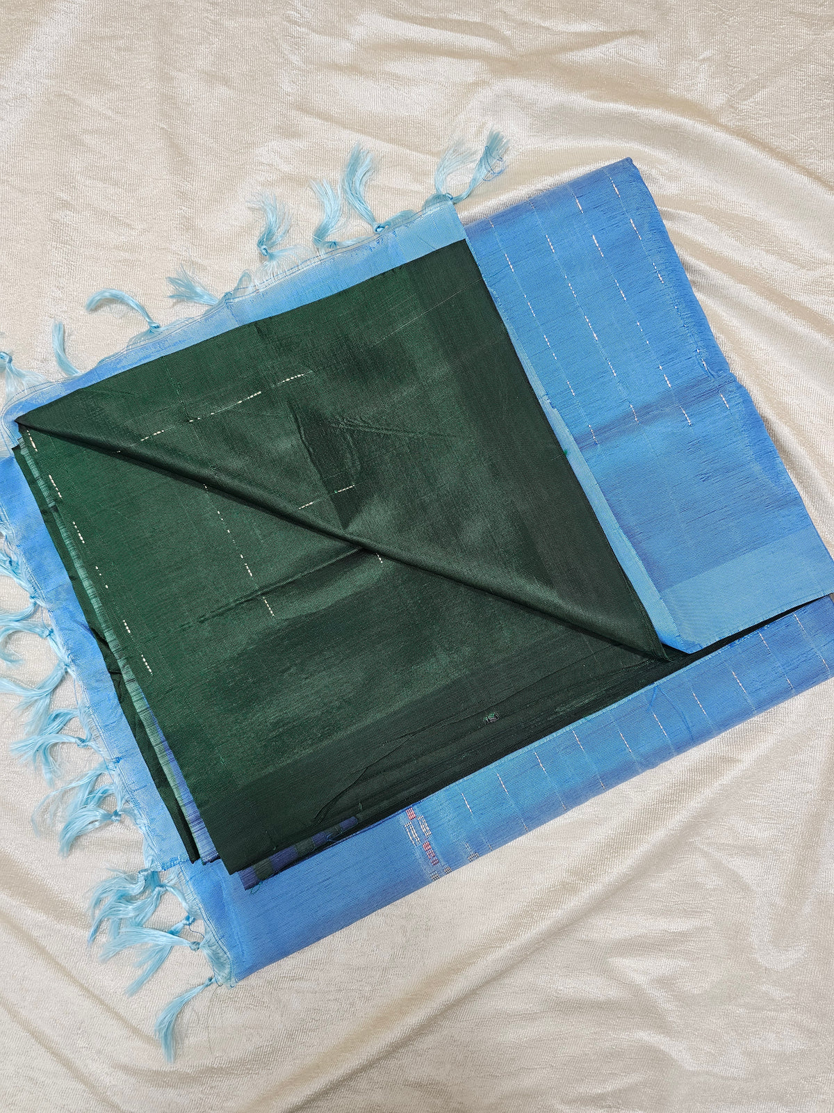 Chinnalampattu Saree- Green with Blue