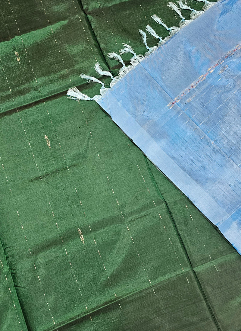 Chinnalampattu Saree- Green with Blue