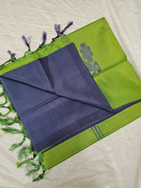 Chinnalampattu Saree- Blue with Green