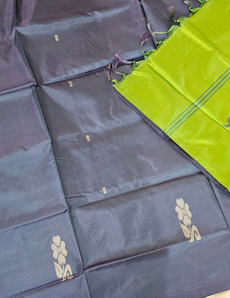 Chinnalampattu Saree- Blue with Green
