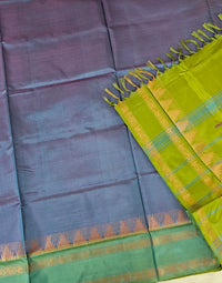 Chinnalampattu Border - Dual Shade Peacock Blue with Green