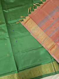 Chinnalampattu Border -  Green with Pink