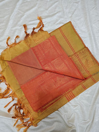 Chinnalampattu Border - Dual Shade Orange with Mustard Yellow