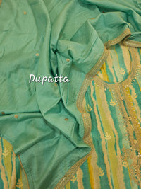 Modal Silk Unstitched Salwar Suit - Sea Blue