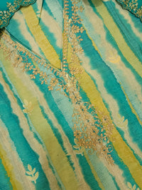 Modal Silk Unstitched Salwar Suit - Sea Blue