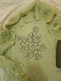 Pure Cotton with Emboridery Neck Pattern - Mint Green