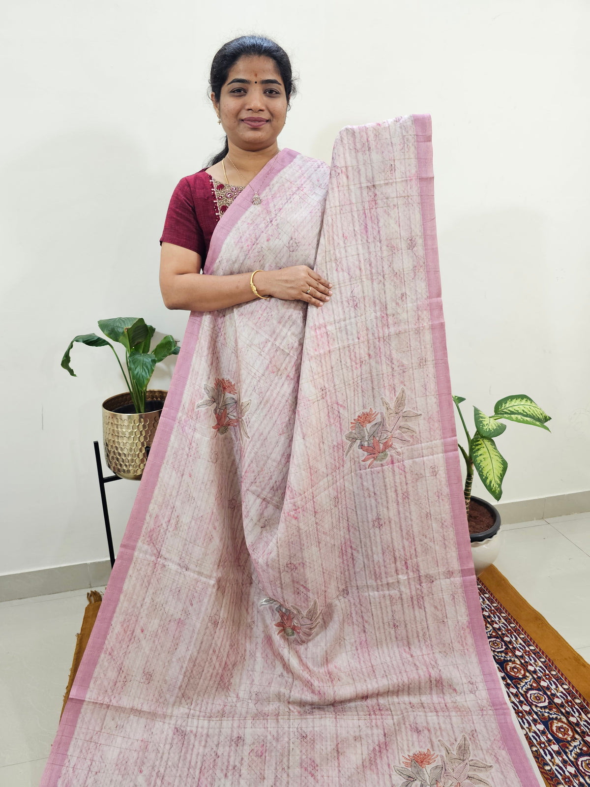 Soft Semi Tussar - Pink