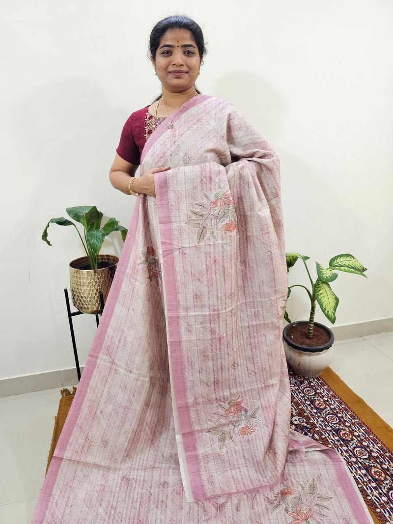 Soft Semi Tussar - Pink