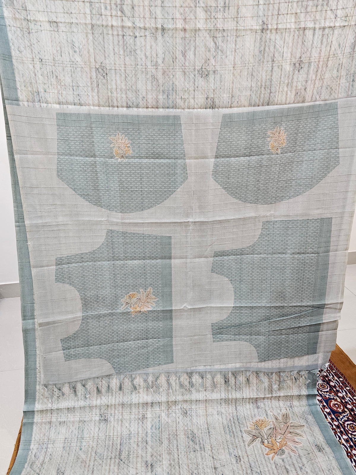 Soft Semi Tussar - Sea Green