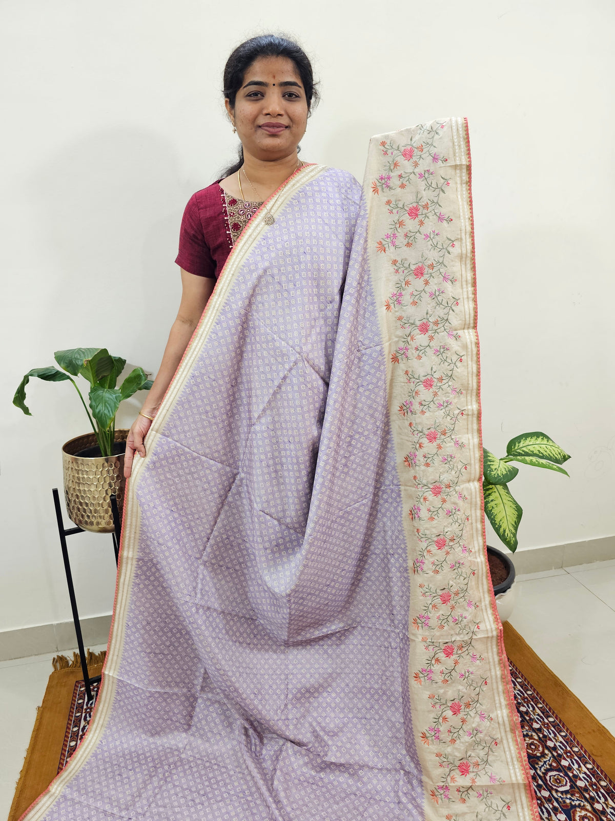 Soft Semi Tussar - Lavender